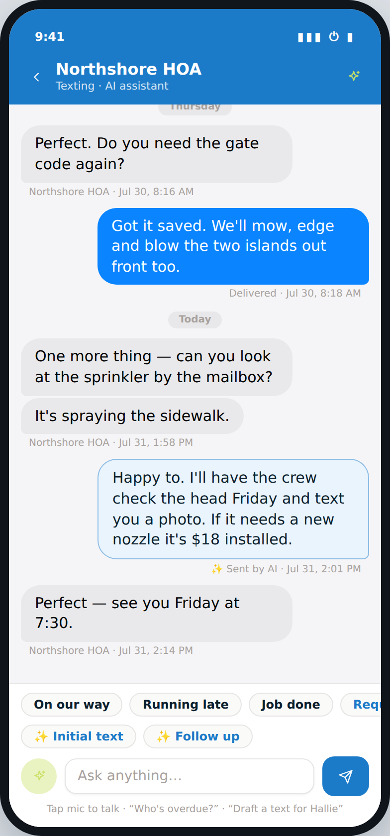 Opsly Messages on mobile